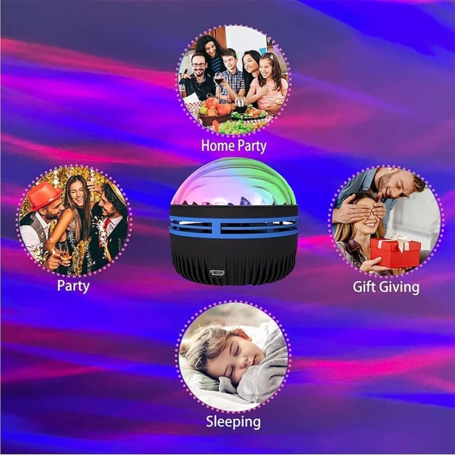 LED Starry Galaxy Projector Night Light Rotating Star Moon Lamp Bedroom Aurora Projector Light Atmosphere Decor Lamps Gift Light ( With Remote ) - Image 5