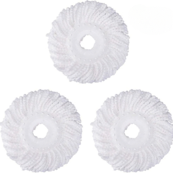 (PACK OF 3)Spin Mop Refill - Extra Head, Additional Microfiber Mop Round Shape Mop Heads