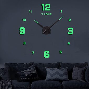 Wooden Numbers Wall Clocks Round Dial only Glow in The Dark Clock Wall for Living Decor Modern Decorative