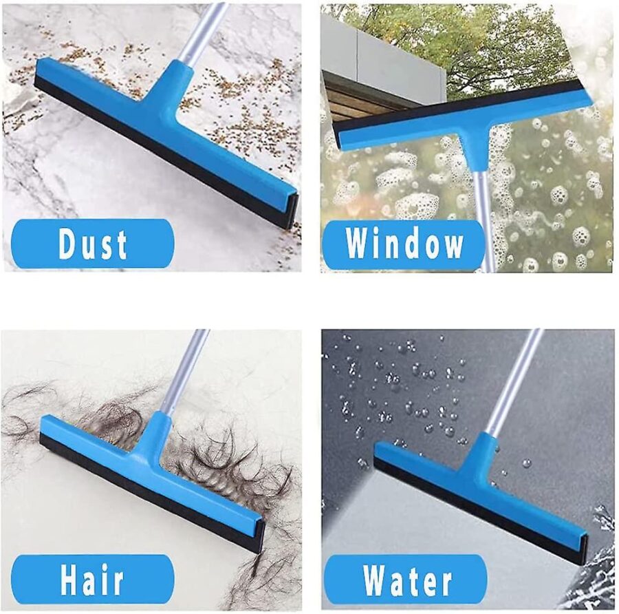Long Handle Floor Wiper with Rubber Squeegee (Foldable Rod Pipes)