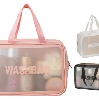Travel Cosmetic Washbag Clear Case  Large Capacity Portable Cosmetic Makeup Pouch ( Random color)