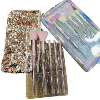 5pcs Poive Makeup Brush Set for Girls & Women