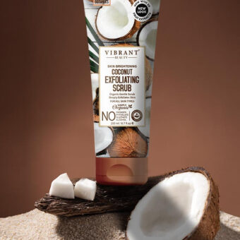 Vibrant Beauty Skin Brightening Coconut Exfoliating Scrub Organic Gentle Scrub