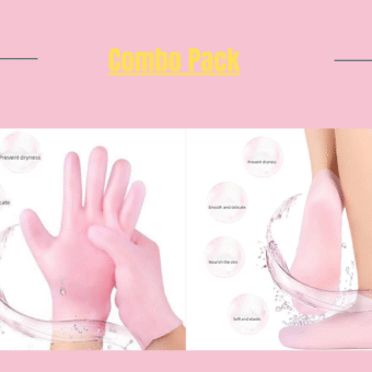 (Combo Pack) Moisturizing Glove and Socks Set, Silicone Gel Spa  Socks For Dry Cracked Skin & Silicone Jelly Socks Gel Moisturizing Socks Foot Care Protector