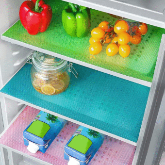 Refrigerator Liners Mats Washable, Refrigerator Mats for Shelves, Cover Pads for Freezer Glass Shelf Cupboard Cabinet Drawer (Random Color)