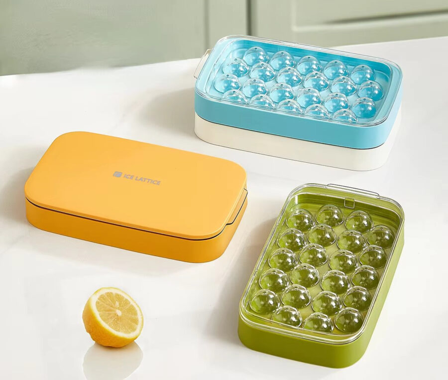 Ice Cube Ball Making Trays Silicon Ice Hockey Mold Makers for Cool Drinks Kitchen (Random color) (Only Tray)