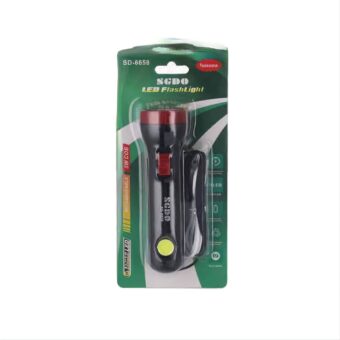 Rechargeable LED Torch Light SD-6658 Mini Pocket Flashlight Emergency Torch Light | Best Quality Torch Light | Light For Hiking & Camping ( Random Color )