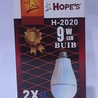 HOPE’S H-2020 LED Rechargeable 9 Watt Bulb With Double Battery / Ideal for home improvement and electrical needs