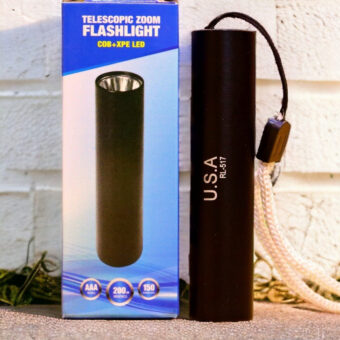 LED 517 Telecopic Zoom flashlight Cob+Xpe Handheld Rechargeable Flashlight USB Charging