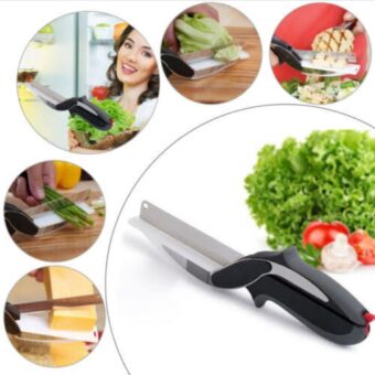 Clever Cutter2 in 1 Knife & Cutting Board Utility Cutter Stainless Steel Ourdoor Smart Vegetable Chops Your Favorite Fruits, Vegetables,  (9NW000124)