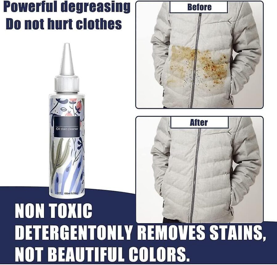 (NW000183) Oil Stain Remover | Clothes Oil Stains Remover, Garment Stubborn Stain Cleaner, Emergency Stain Rescue Stain Remover