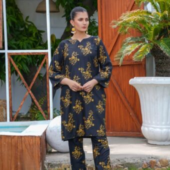 Daffodil print 2pc Dress | shirt and trouser for girls & Womens