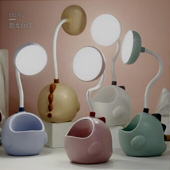 LED Table Lamp USB Rechargeable With Pen Holder (Random Color)