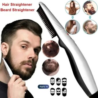 Rechargeable Hair Curler Beard Shawl Comb Multi functional Hair Straightener Comb Brush - Imported