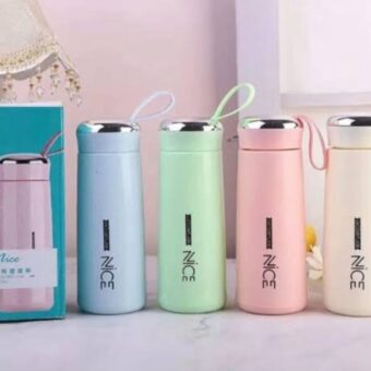 Nice Glass Bottle Water Mini Flask Bottle With Vaccum Flask And Loop Temperature Resistant, 400ml (random Colors)