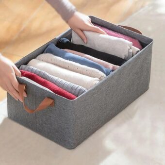 Wardrobe Clothes Organizer Storage Box Foldable Drawer 2 Handles On Both Side