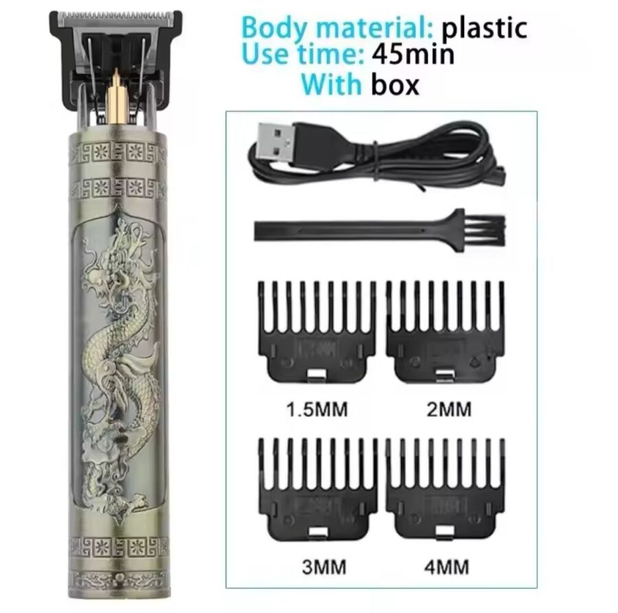 Alloy body (plastic ) - Vintage T9 Trimmer and Hair Clipper Cutting Machine For Men - Image 7