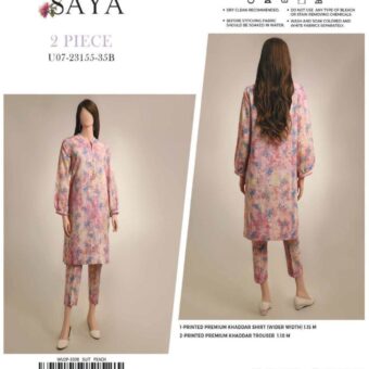 SAYA 2PCS Unstitch khaddar Collection Shirt & Trouser (35B)