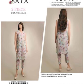 SAYA 2PCS Unstitch khaddar Collection Shirt & Trouser (35A)