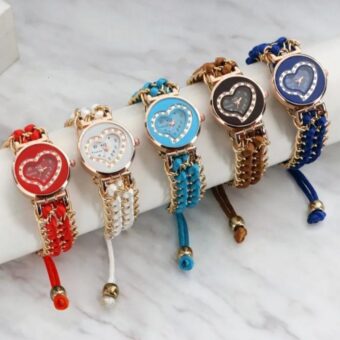 Girl Stainless Steel Bracelet Stylish Watch (Without Box)