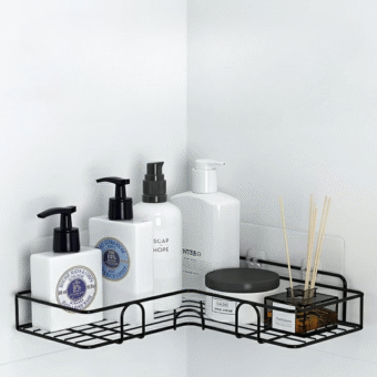 Kitchen Bathroom Corner Metal Rack Shelf New Design with Hook