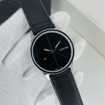 AA1 Calvin Klein Leather Strap Round Watch (Without Box)