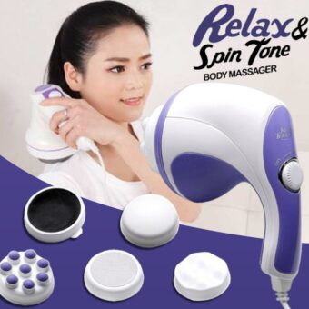 4 in 1 Relax & Spin Tone Vibration Electric Massager  / Electronic Relax and Spin Body Massager with Different Heads