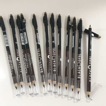 2 in 1  BLK/OPL Eye Pencil With Sharpener, Makeup Smooth Cosmetic Beauty Eyebrow Tool