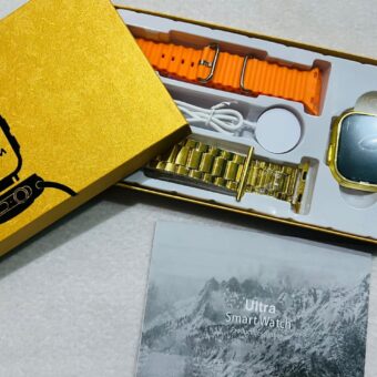 HK9 ULTRA Smart Watch With Metal Golden Strip