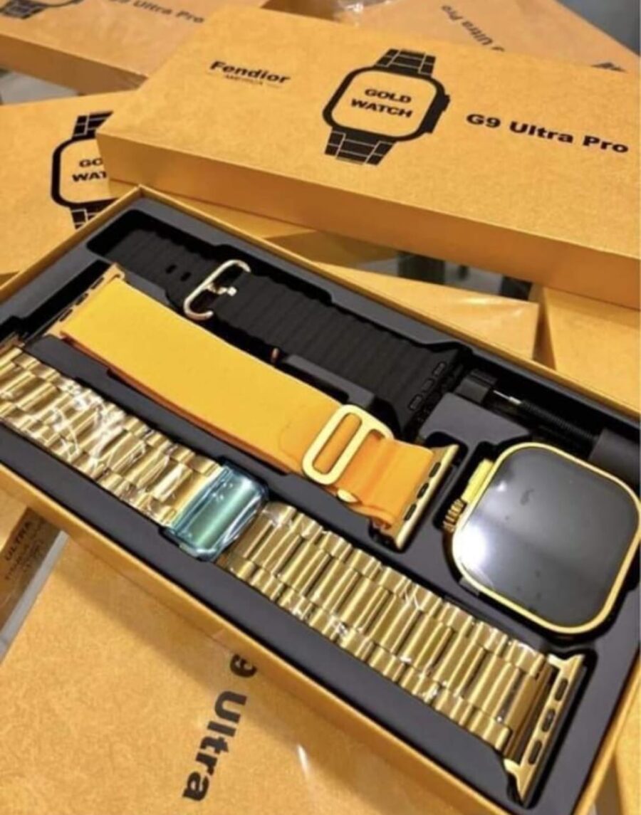 G9 Ultra Pro Smart Watch  ( Golden Edition ) Smartwatch With 3 Straps - Image 2