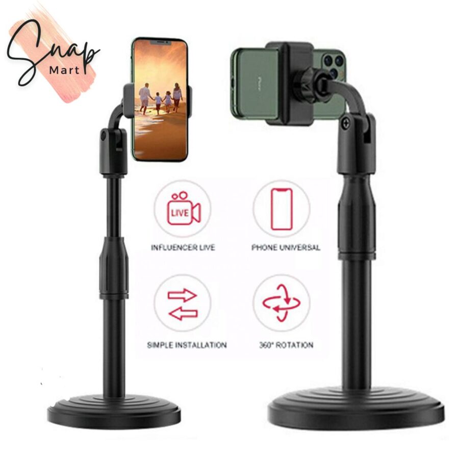 Multifunction Mobile Tripod Stand Mini Tripod Stand Mobile Holder Adjustable Height & Angle Phone Holder - Image 2