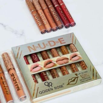 Pack Of 6 Nude High Pigment Matte Lipgloss Soft & Matte Texture Hydrating Lipgloss (Random Color)