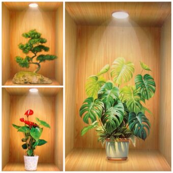 Pack of 03 3D Aesthetic Wall Decoration Display - Painting Poster Print Modern Picture Photo Frame Wall Art for Living Room Home Décor (Random Design)