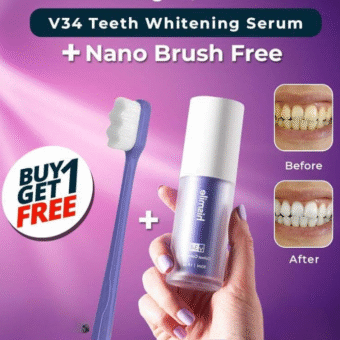 (Deal pack of 2) Teeth Brightening Hismiles V34 Colour Corrector Serum + Micro Nano Tooth Brush For Sensitive Gums Toothbrush