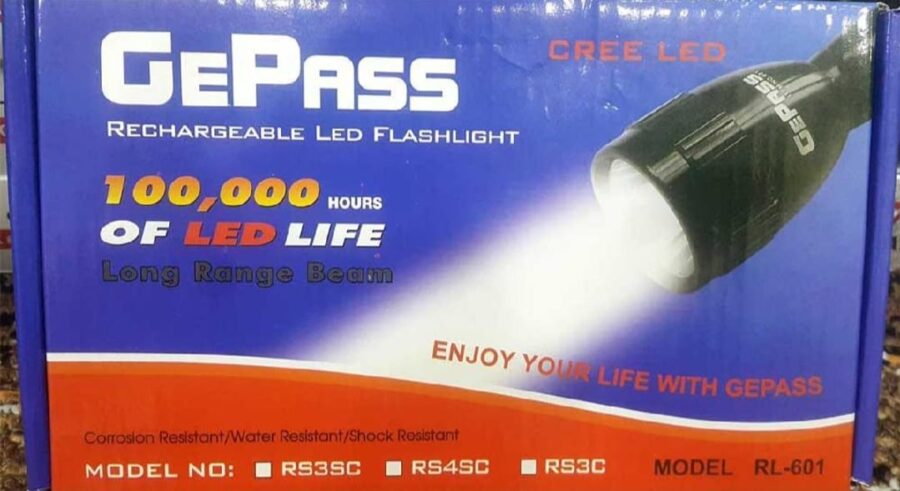 NEW EMERGENCY GePass Rechargeable LED Flashlight, 100,000 Hours of LED Life, Long Range Beam, CREE LED, Outdoor and Indoor Lights, Bright Light, Camping Torch | GeePas RL 601 - Image 6
