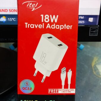 Itel 18w QC3.0 Fast charge Adapter with Fast charging with Micro Cable
