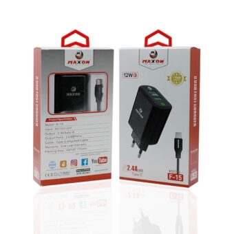 Maxon  F-15 Type C Charger 2.4A Output,Type C Charger With Fast Charging