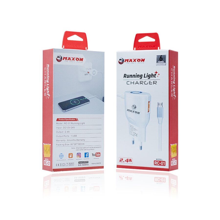 RC-01 Running Light Charger /2.4A Output,Android Charger,charge your devices quickly and efficiently. - Image 3
