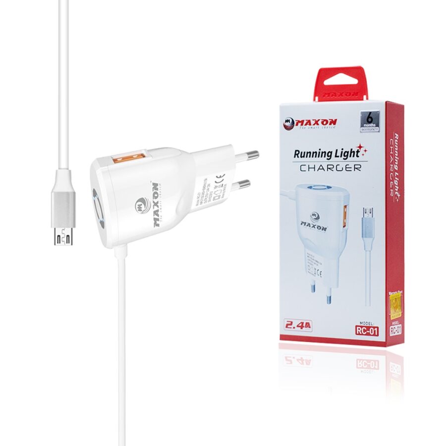 RC-01 Running Light Charger /2.4A Output,Android Charger,charge your devices quickly and efficiently.