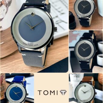 Aa1  Quartz Swiss  TOMI Made Stylish Watch For boys and girls, leather strap ,(random dial )With box