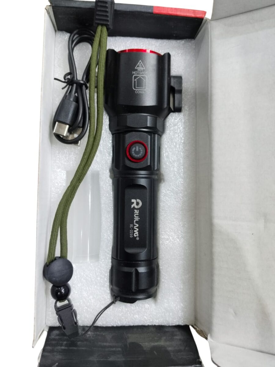 Ruilang Multifunctional Rechargeable Flashlight with Power Bank 8800mAh 1KM Light Range RL-2210 - Image 2