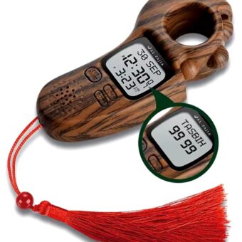 Digital Tasbeeh Counter With Azan Timer Reminder & Sound – Electronic Islamic Muslim Tasbih Counter With Alarm LED Light Hijri Gregorian Calendar – Date Time Counter - Hand Tally Count For Prayer