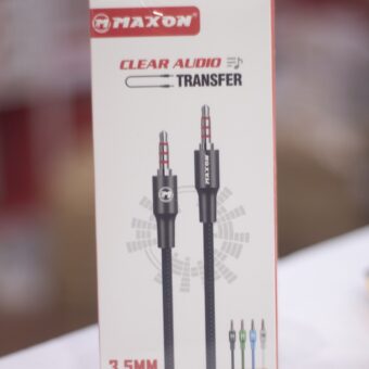 Maxon  AU13 Aux Cable 1.5 Meter/  3.5mm / Clear Audio Transfer (Random Color)