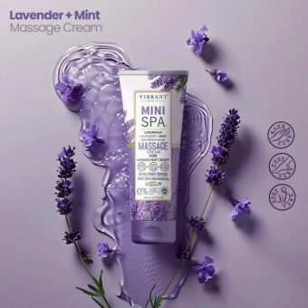 Vibrant Beauty Mini Spa Luxurious Lavender+Mint Skin Brightening Massage Cream With Ultra Moisturising (200ml)