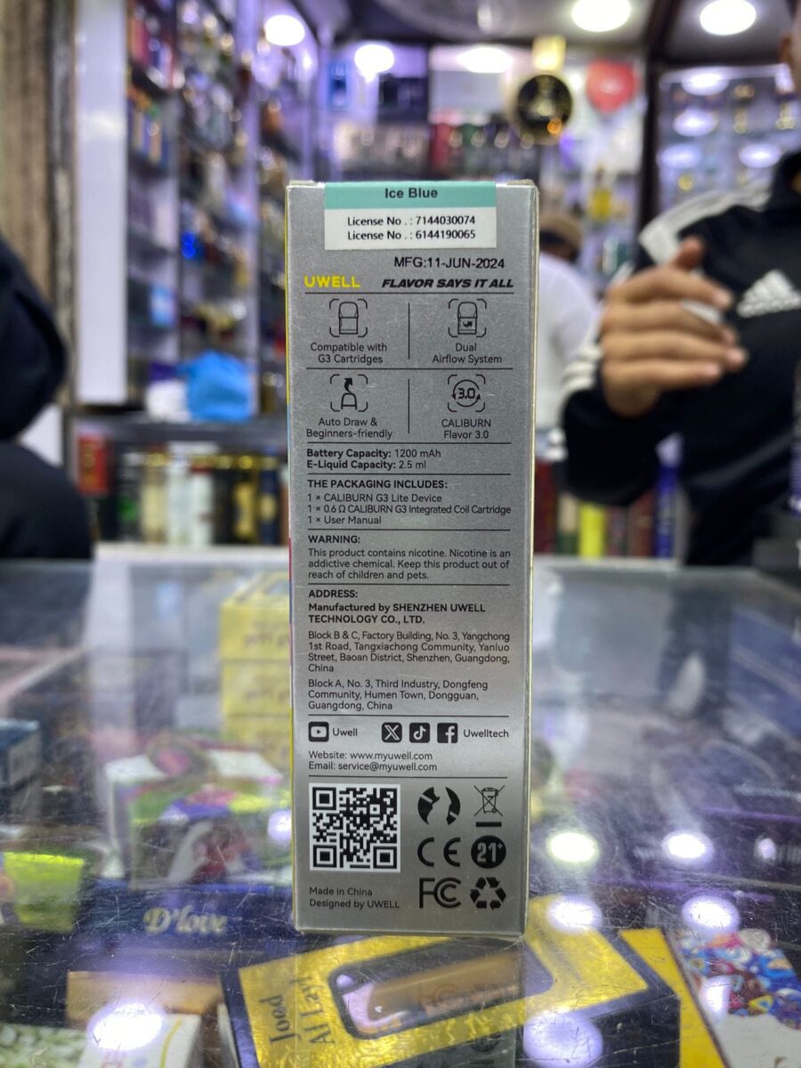 Uwell Caliburn G3 Lite Pod System 25W (1200mAh) - Compact & Fast Charging, 2.5ml Capacity | E-Cigarette ( Random Color ) - Image 8