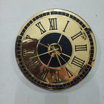 Roman Numbers Clock Gold Frame and Black Clock | Wall Decor | Wall Clock 3D acrylic Wall clock
