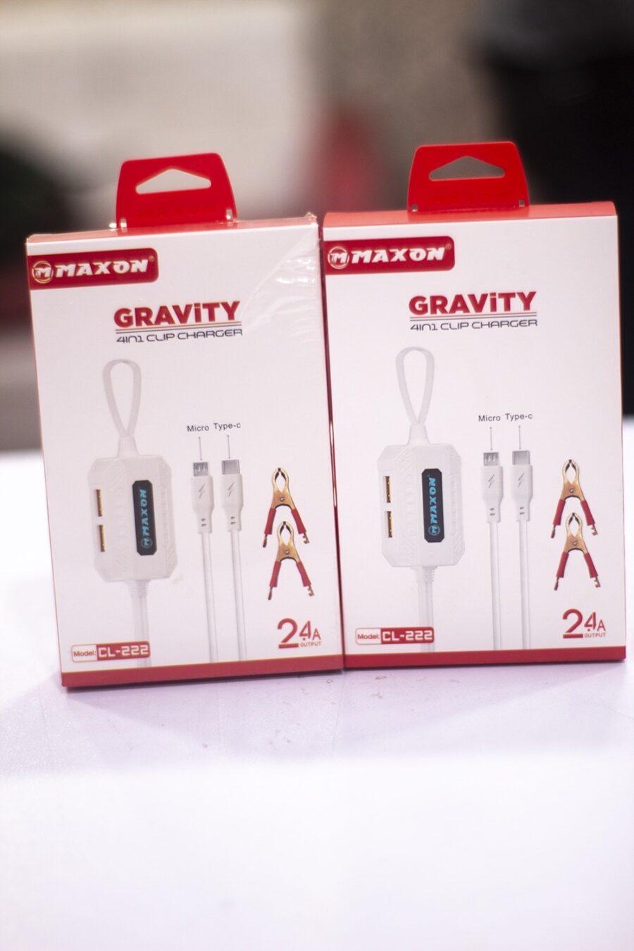 Maxon CL-222 2.4A Clip Charger 2 USB PORT,2.4A,Fast Clip Charger,Android,Type C - Image 3