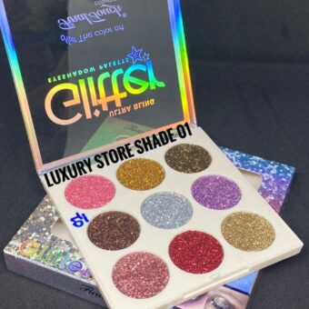 Glitter Butter Sparkle Eyeshadow Palette 9 in 1 Kit for Eye Makeup Shimmer Highlighter Metallic Eye Shadow, Rainbow Eyeshadow Pallets