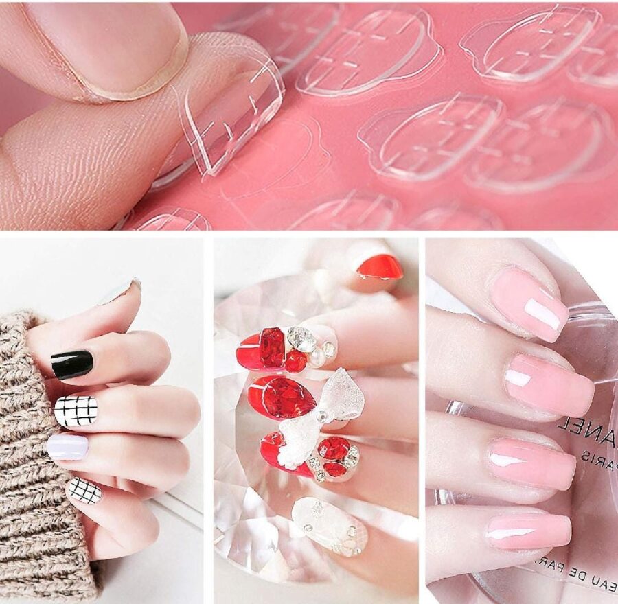 10 PCs Fake Nails False Nails Wearable Nails Stylish Pattern Artificial Nails | Fake Nails For Girls | Artificial Nails For Women with Sticking Dots ( Random Design ) - Image 6