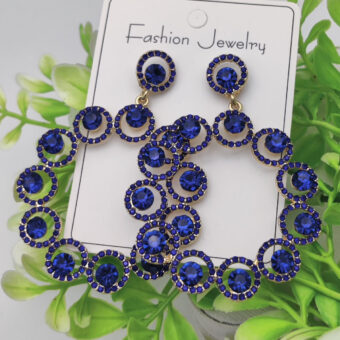 Imported Gleaming Sapphire Circle Earrings – Bold & Elegant Lightweight & Comfortable for all-day wear.